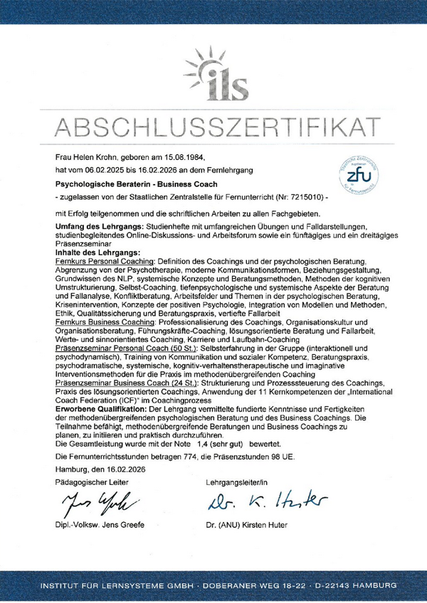 ILS Psychologische Beraterin Business Coach